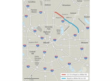 map of LBJ Expressway 635