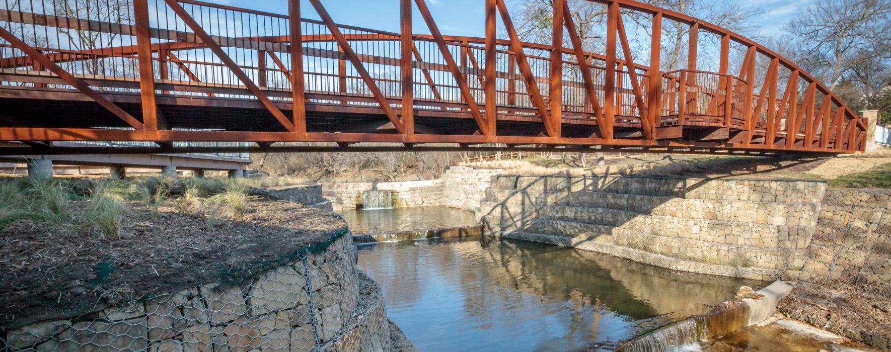 Historic Water Station Park in Allen, TX bridge