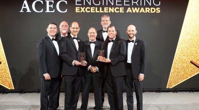 Halff accepting the ACEC Honor Award in Washington DC for RM 620 Roundabout project